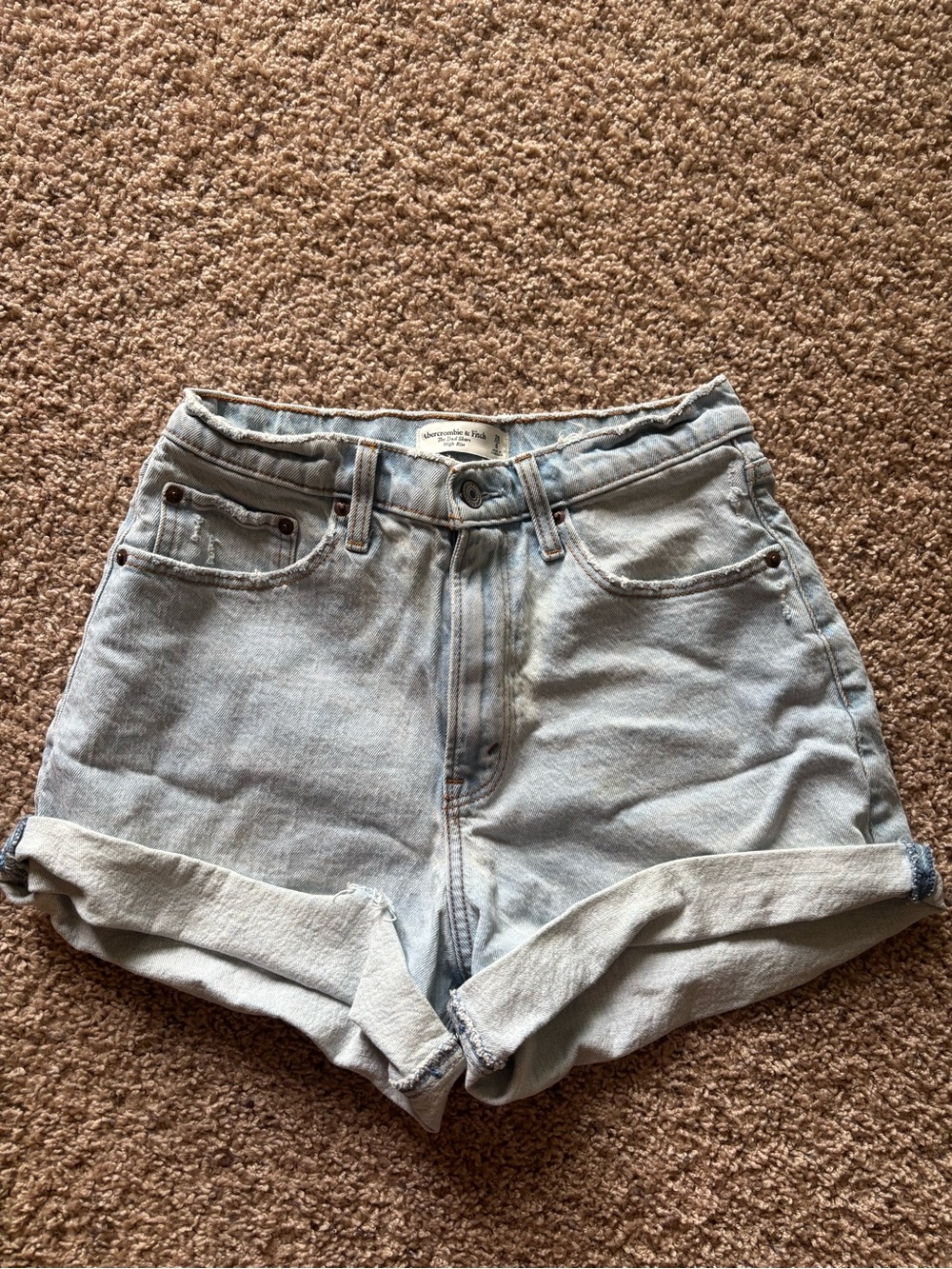 Abercrombie & Fitch Curve Love High-Rise Dad Jean Shorts